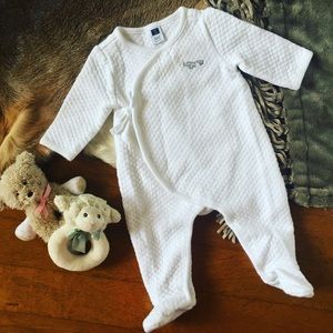 Janie and Jack Quilted Footed Onsie